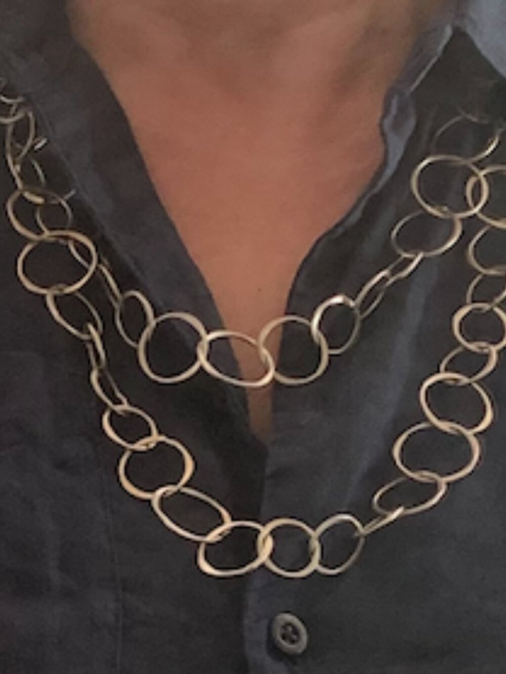 Sterling Silver Loop 54" long necklace